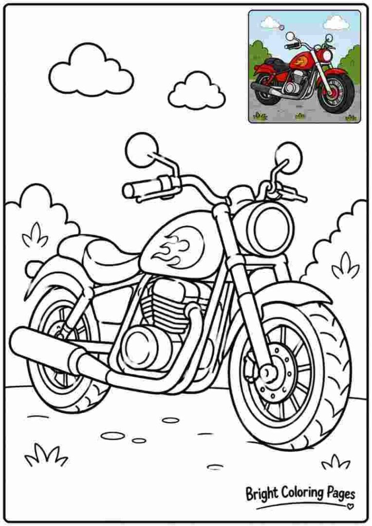 Motorcycle Coloring Page