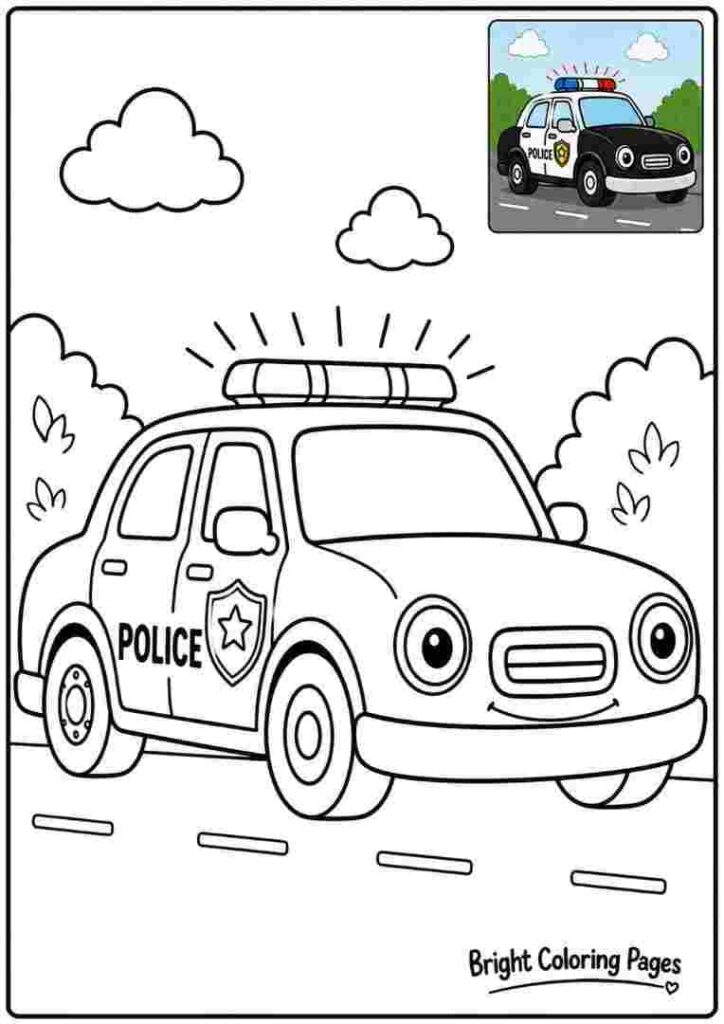 Police Car Coloring Page