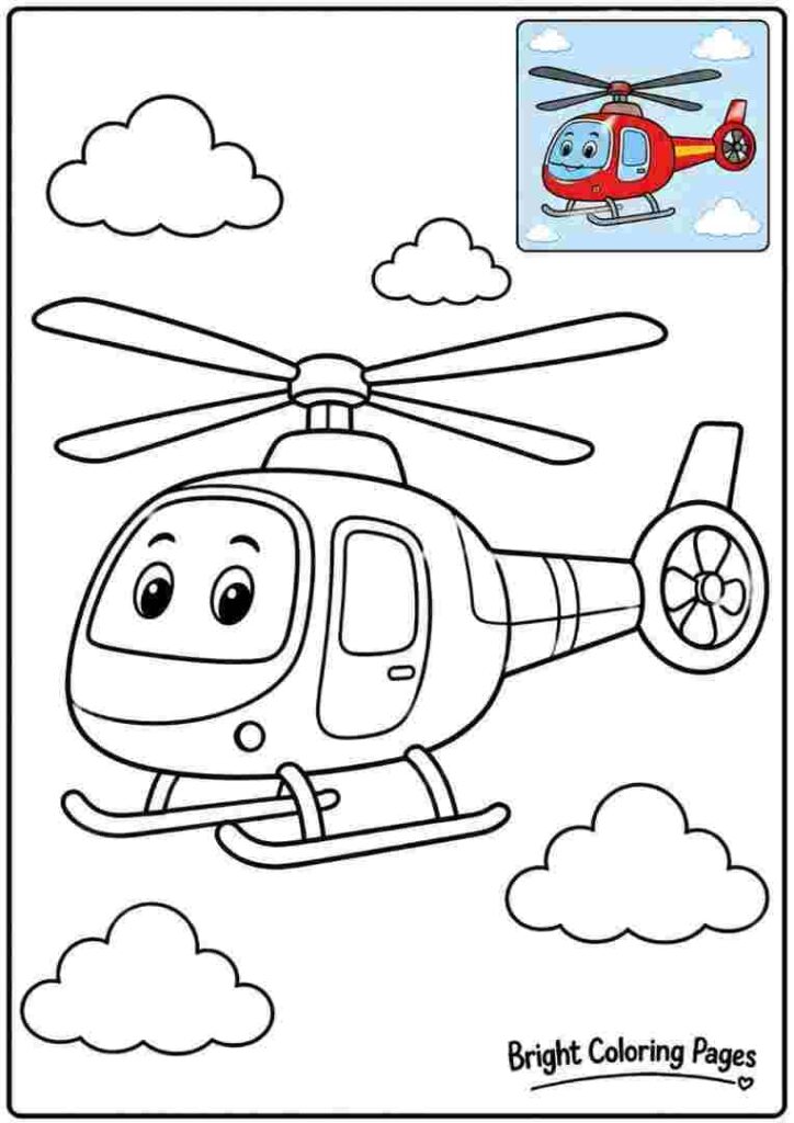 Helicopter Coloring Page