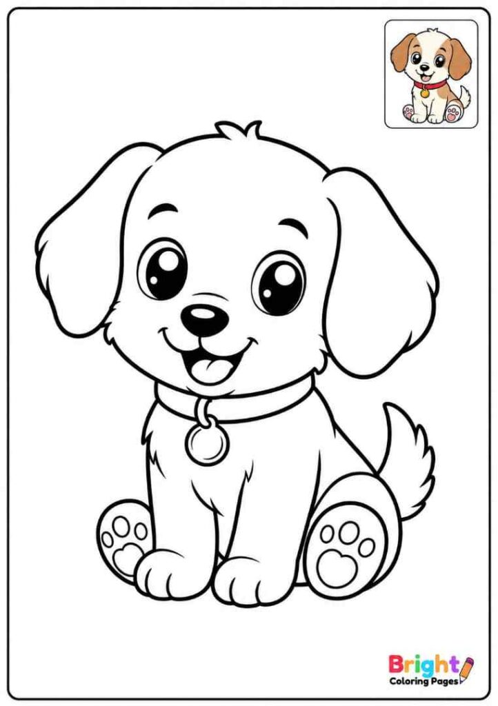 Kawaii Puppy coloring page