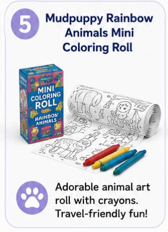 Mudpuppy Rainbow Animals Mini Coloring Roll