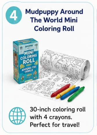 Mudpuppy Around The World Mini Coloring Roll