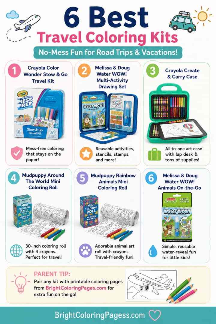6 Best Travel Coloring Kits for Road Trips and Vacations: No-mess Kits Parents Would Love