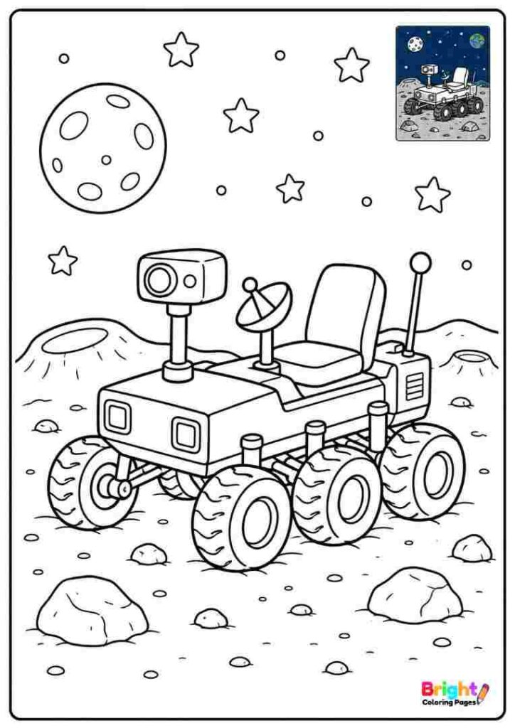 Moon Rover On A Rocky Surface