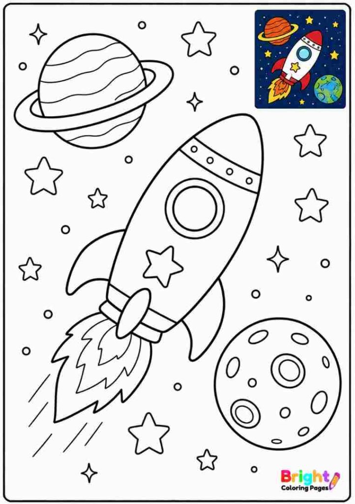 Rocket And Planets Together