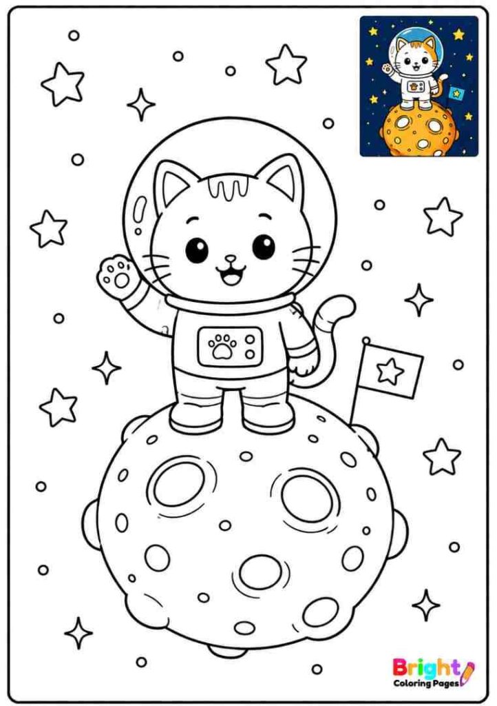 Space Cat On A Tiny Planet