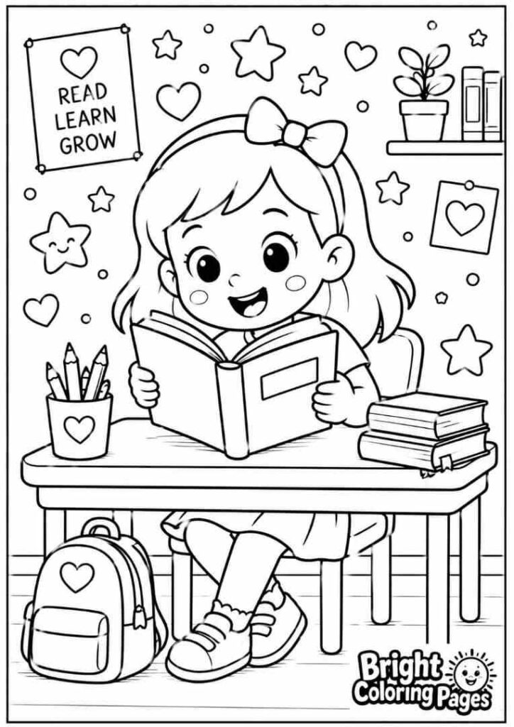 Reading Time coloring page