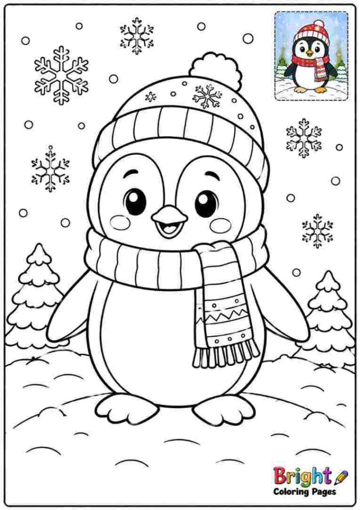 Penguin in a Winter Scarf