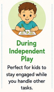 Best Times to Use Coloring Pages for Quiet Time: During Independent Play
