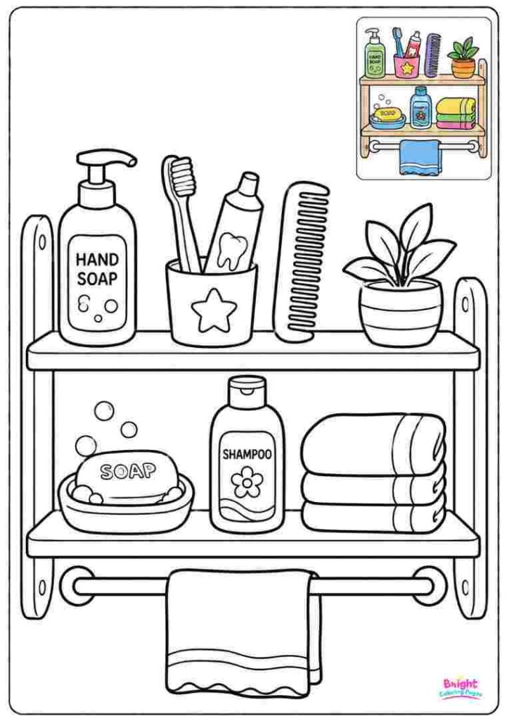 Bathroom Shelf Coloring Page