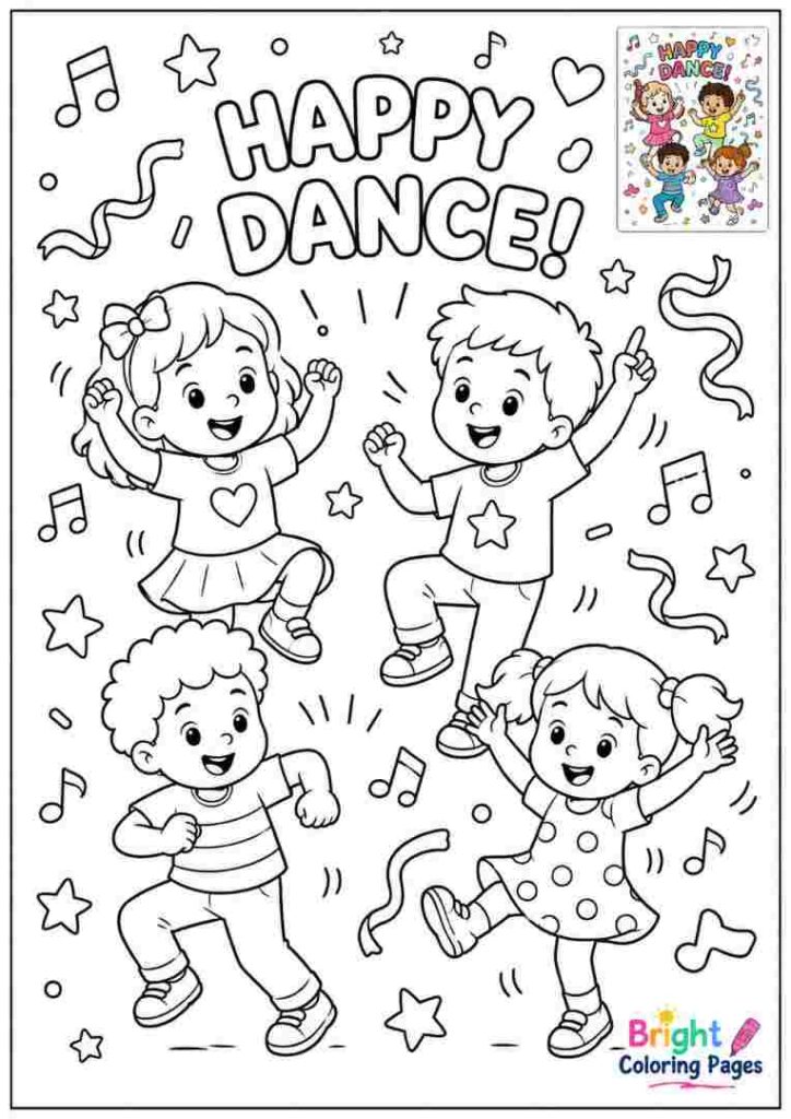 Happy Dance Coloring Page