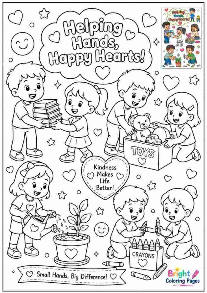 Helping Hands Coloring Page