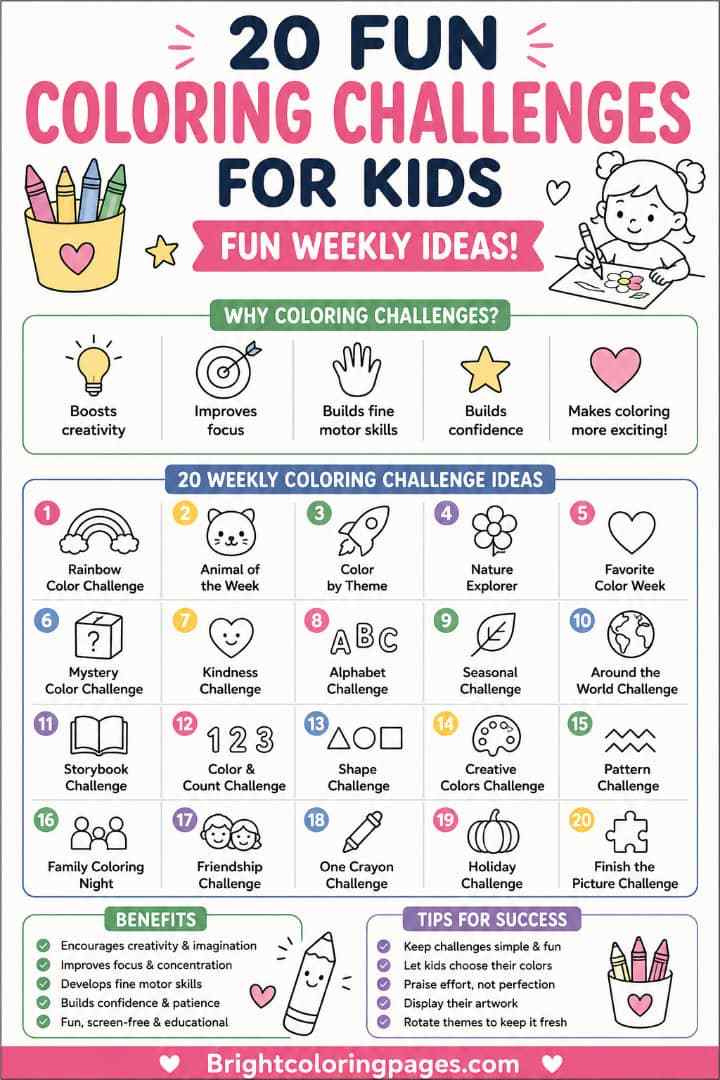 20 Fun Coloring Challenges for Kids That Make Every Week More Exciting