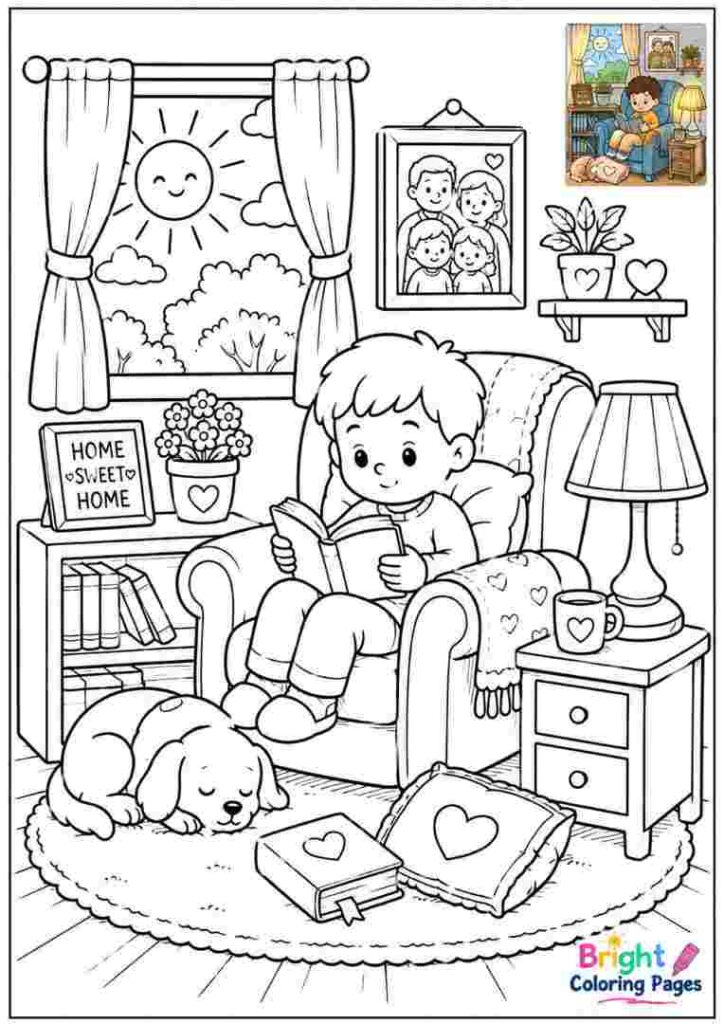 Cozy Home Coloring Page