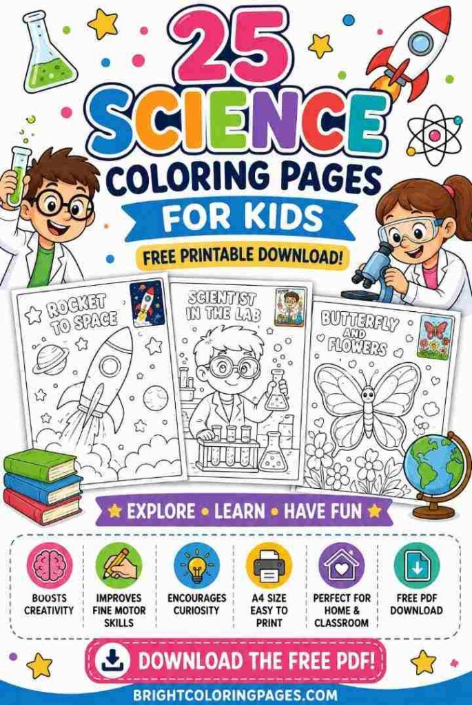 25 Science Coloring Pages For Kids (Free Printable Download)