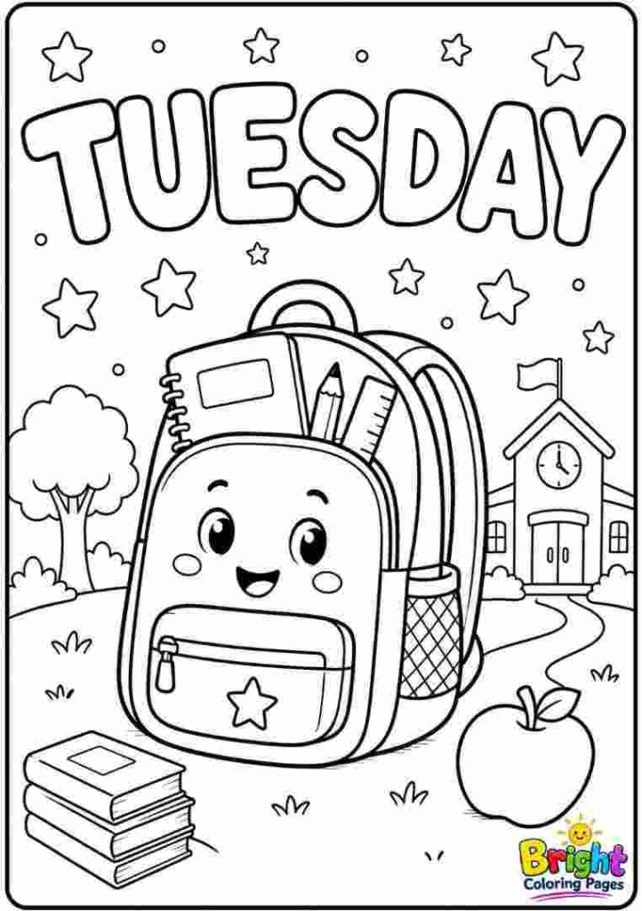 Tuesday Coloring Page for kids 