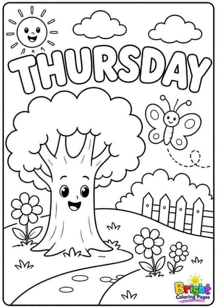 Thursday Coloring Page for kids 