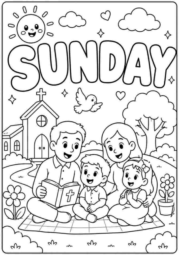 Sunday Coloring Page for kids 