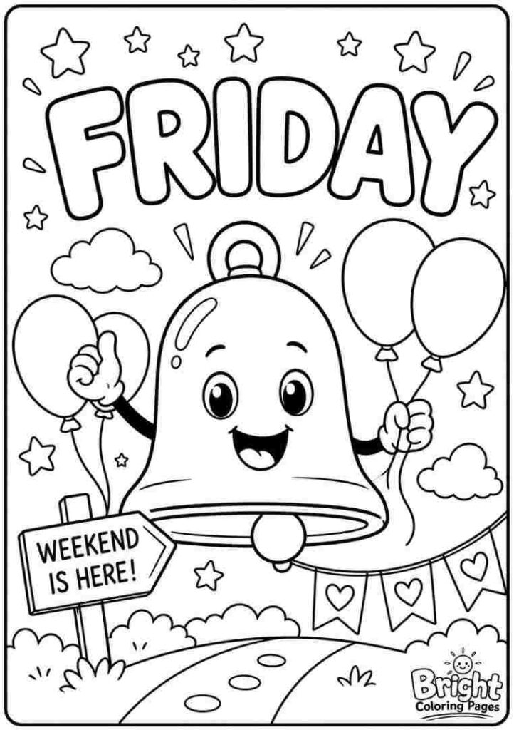 Friday Coloring Page for kids 