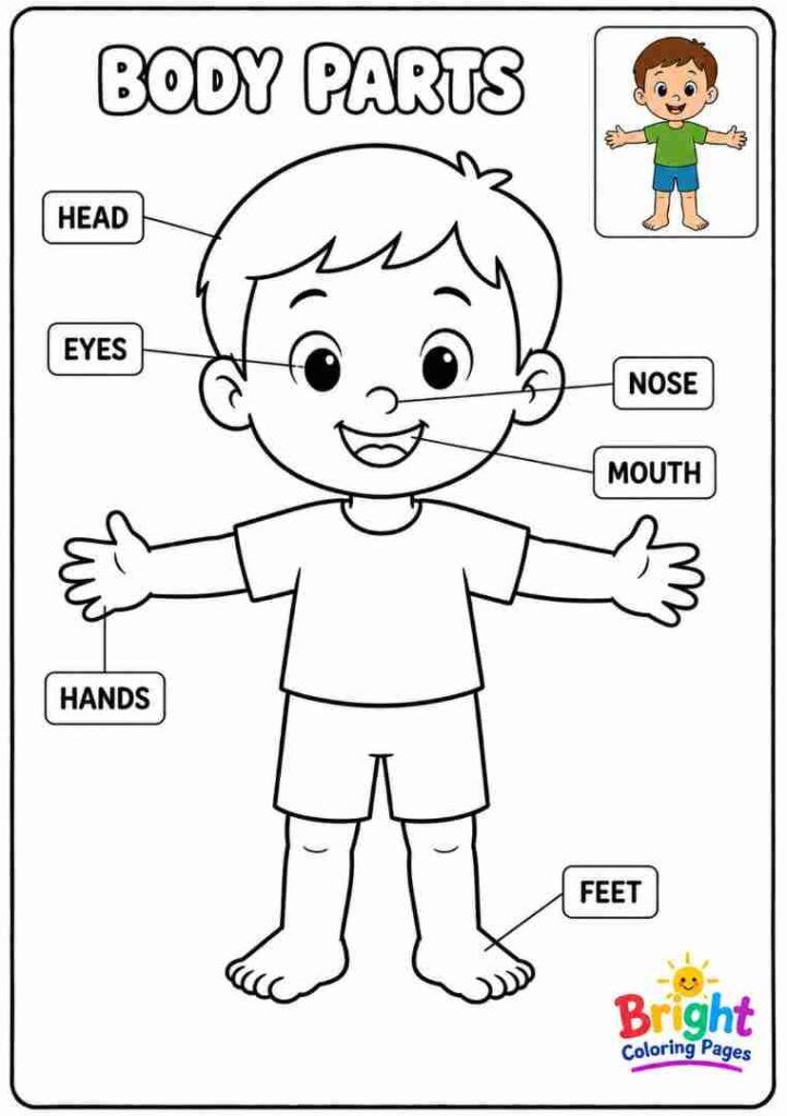 Body Parts Coloring Page