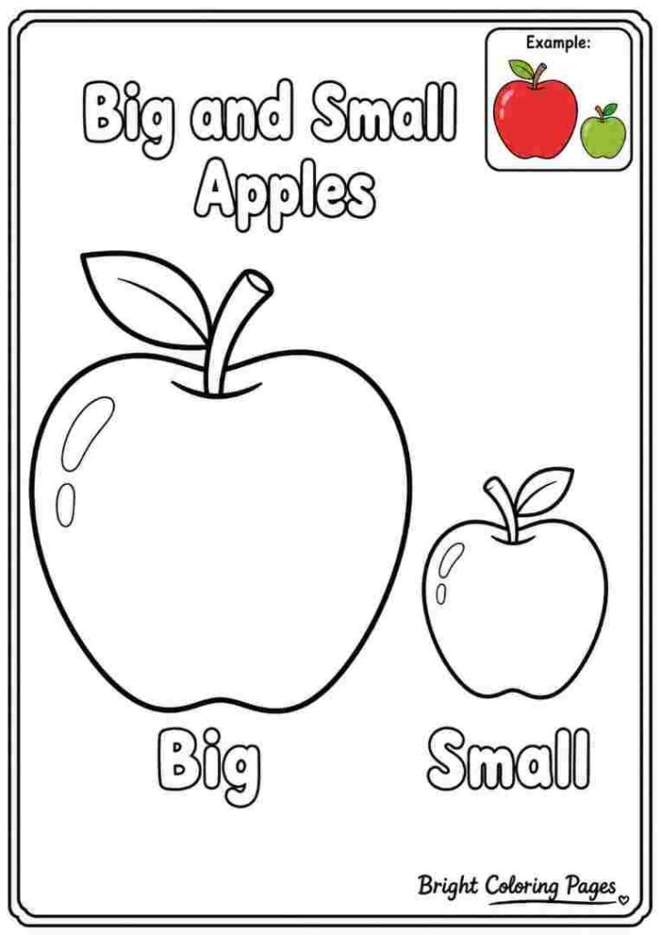Big and Small Apples Coloring Page for kids