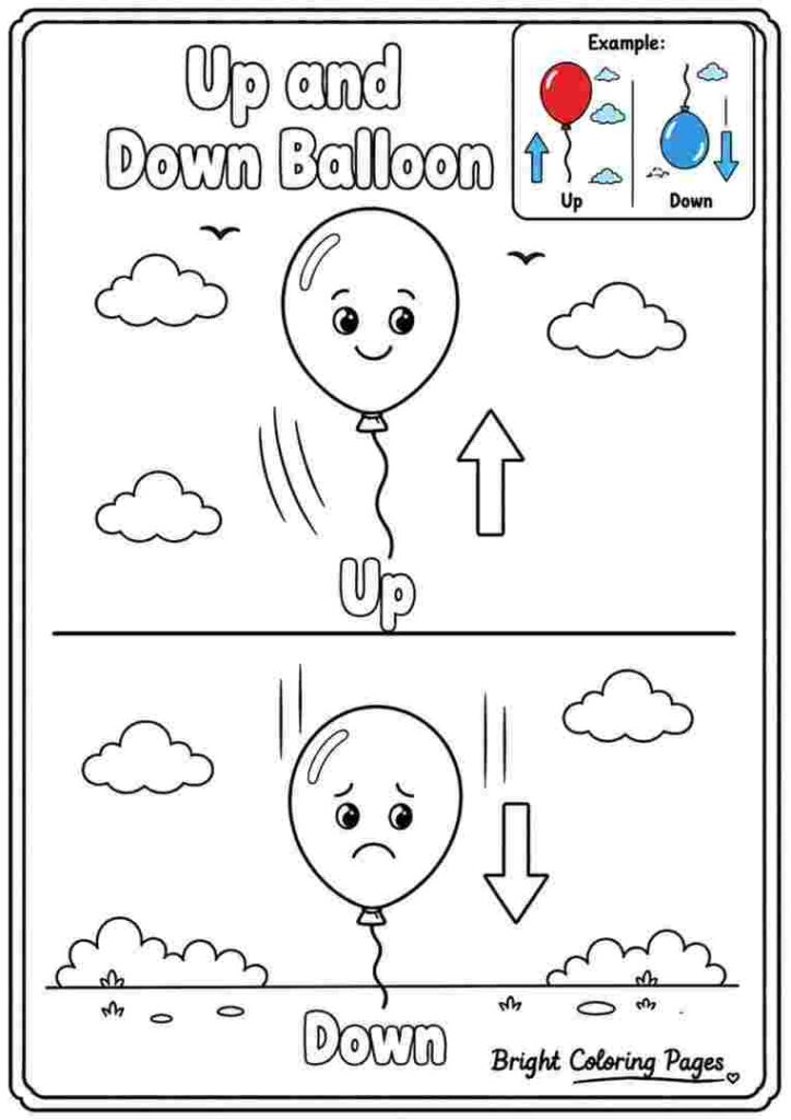 Up and Down Balloon Coloring Page