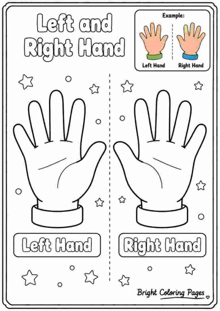 Left and Right Hand Coloring Page