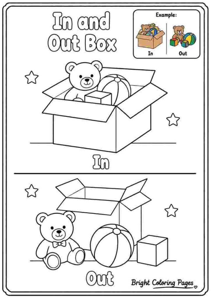 In and Out Box Coloring Page