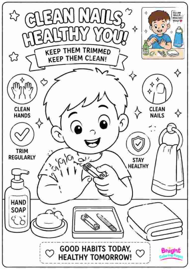 Nail Trimming Coloring Page