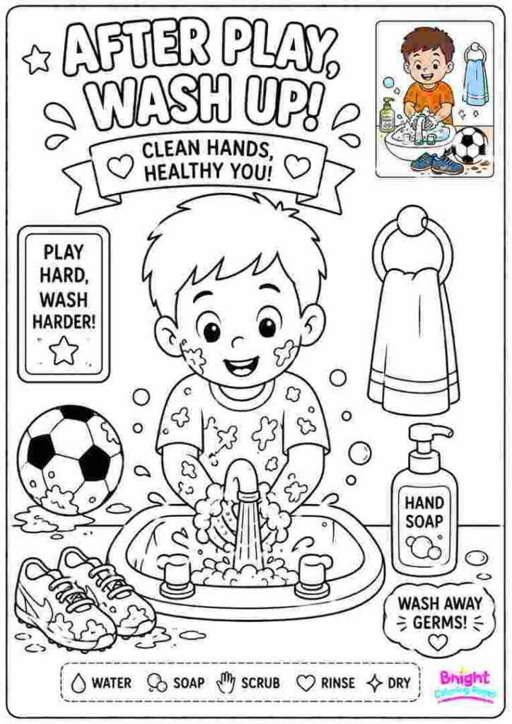 After Play Wash Up Coloring Page