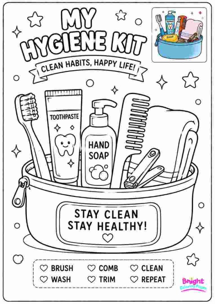 Hygiene Kit Coloring Page