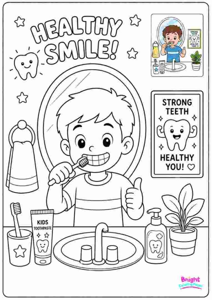 Healthy Smile Coloring Page