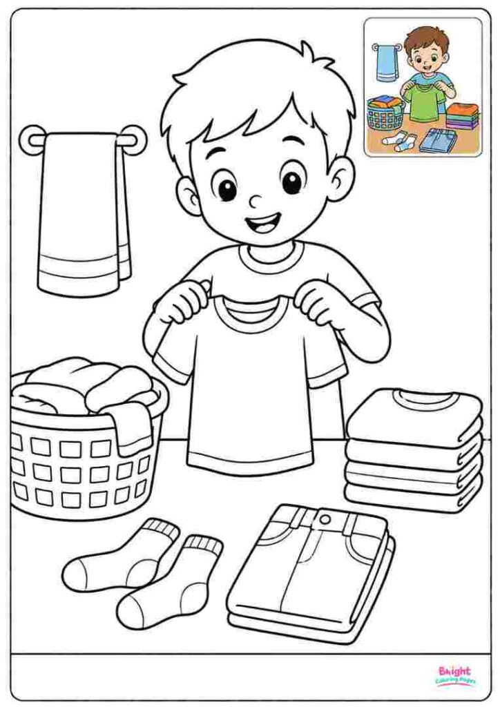 Clean Clothes Coloring Page