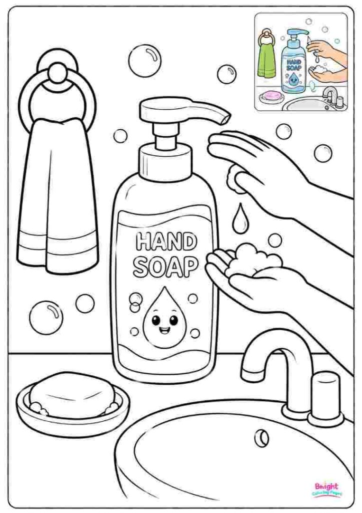 Hand Soap Pump Coloring Page