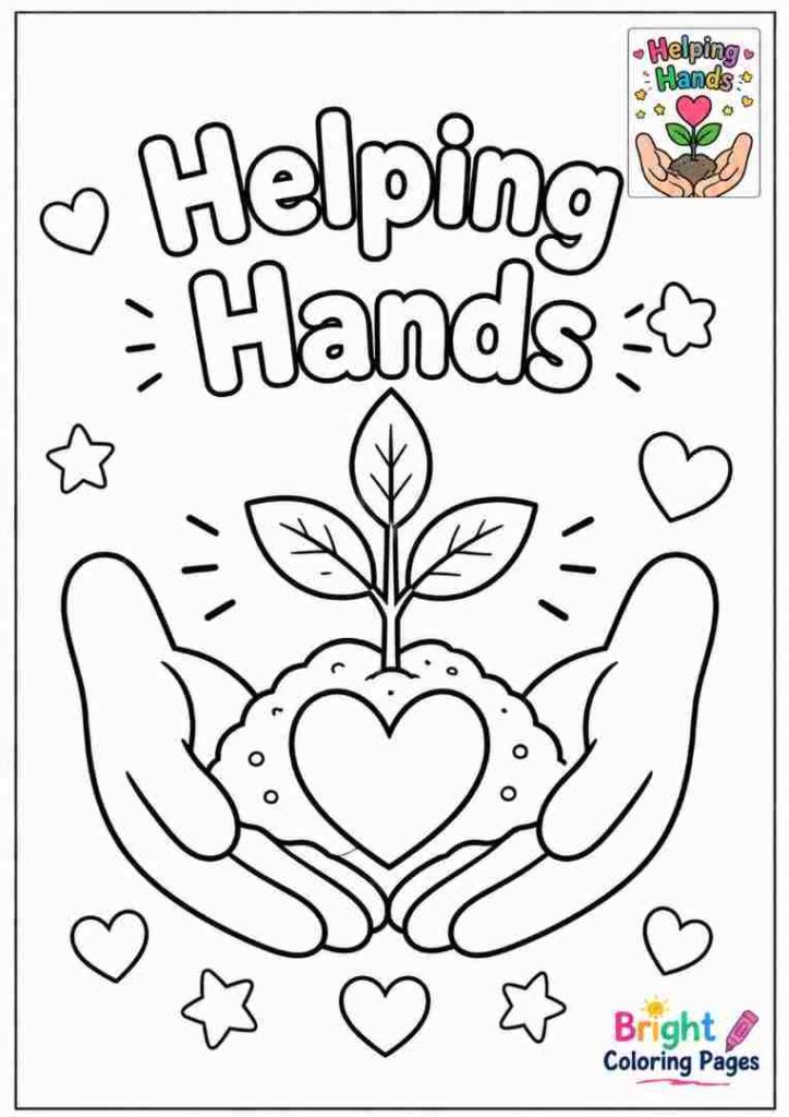 Helping Hands Coloring Page