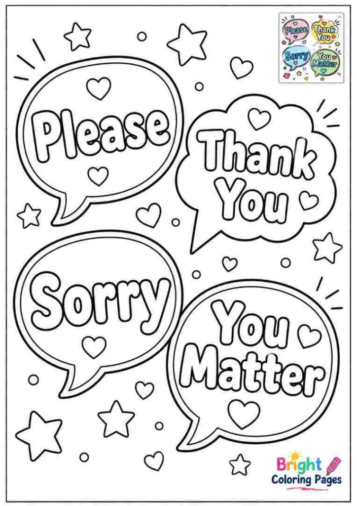 Kind Words Coloring Page