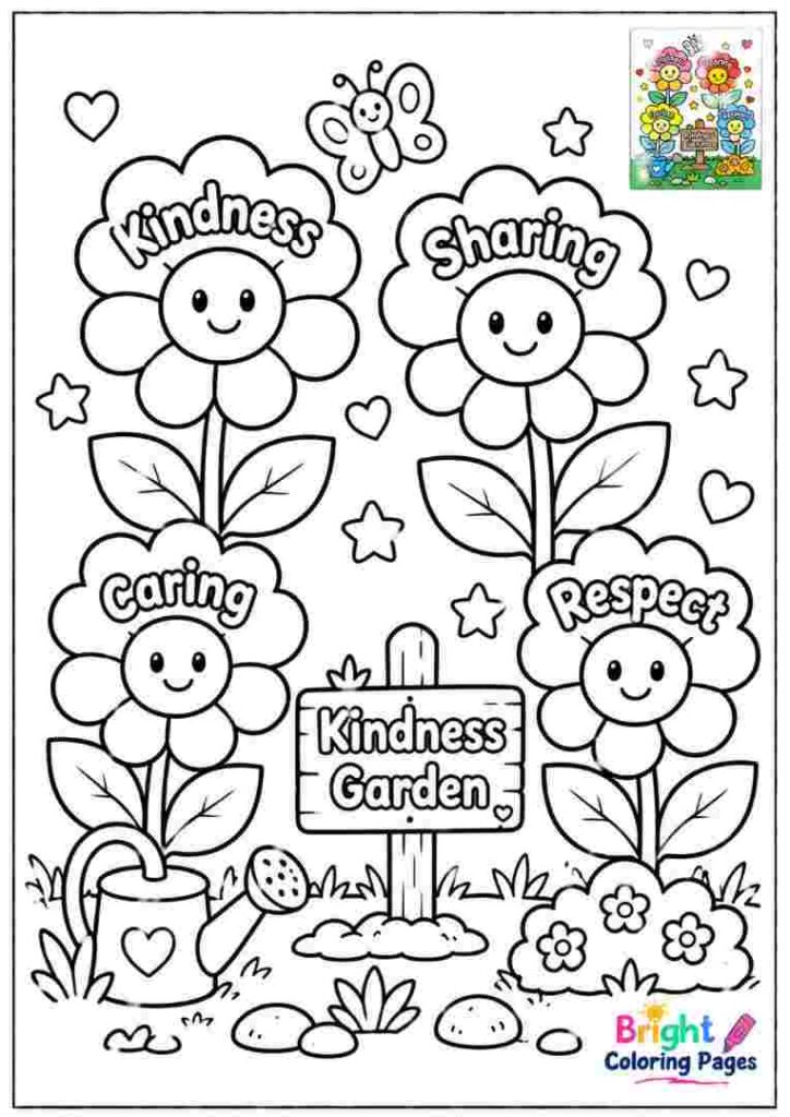Kindness Garden Coloring Page