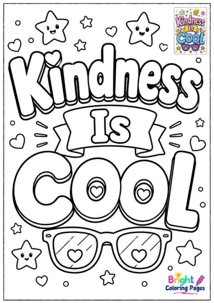 Kindness Is Cool Coloring Page