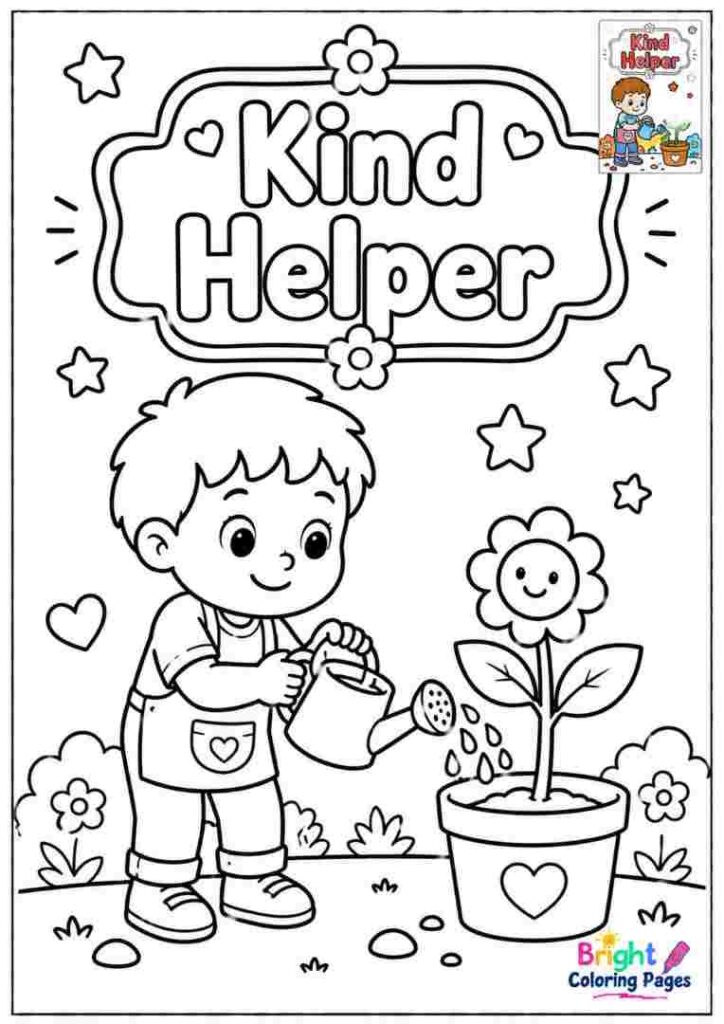 Kind Helper Coloring Page