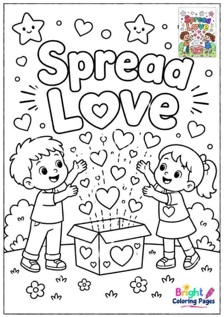 Spread Love Coloring Page