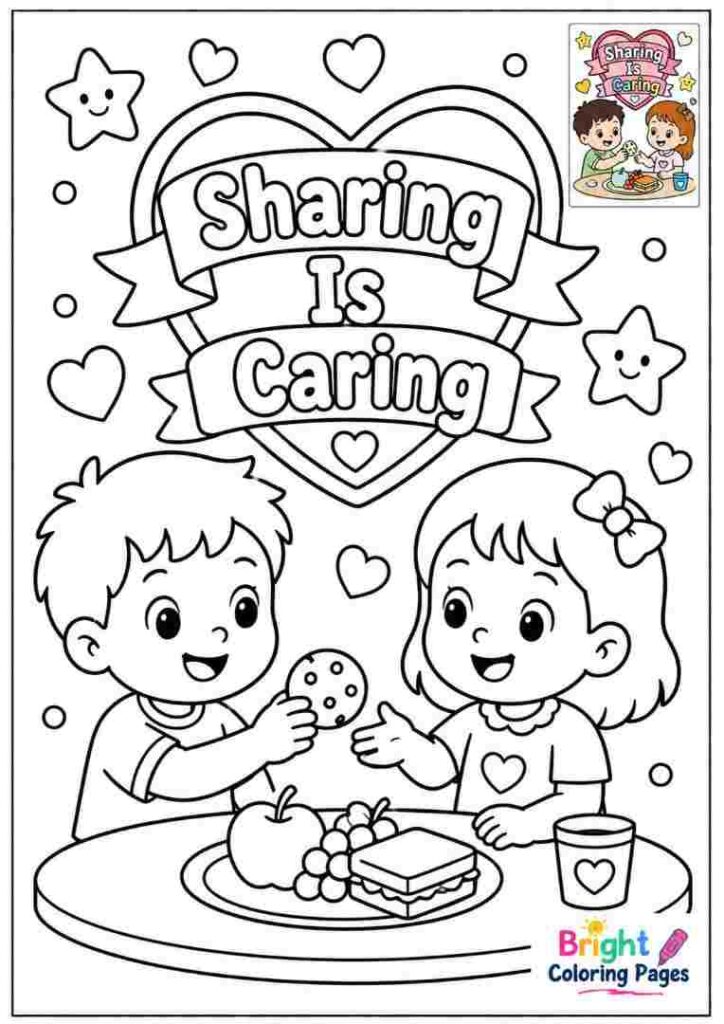 Sharing Is Caring Coloring Page