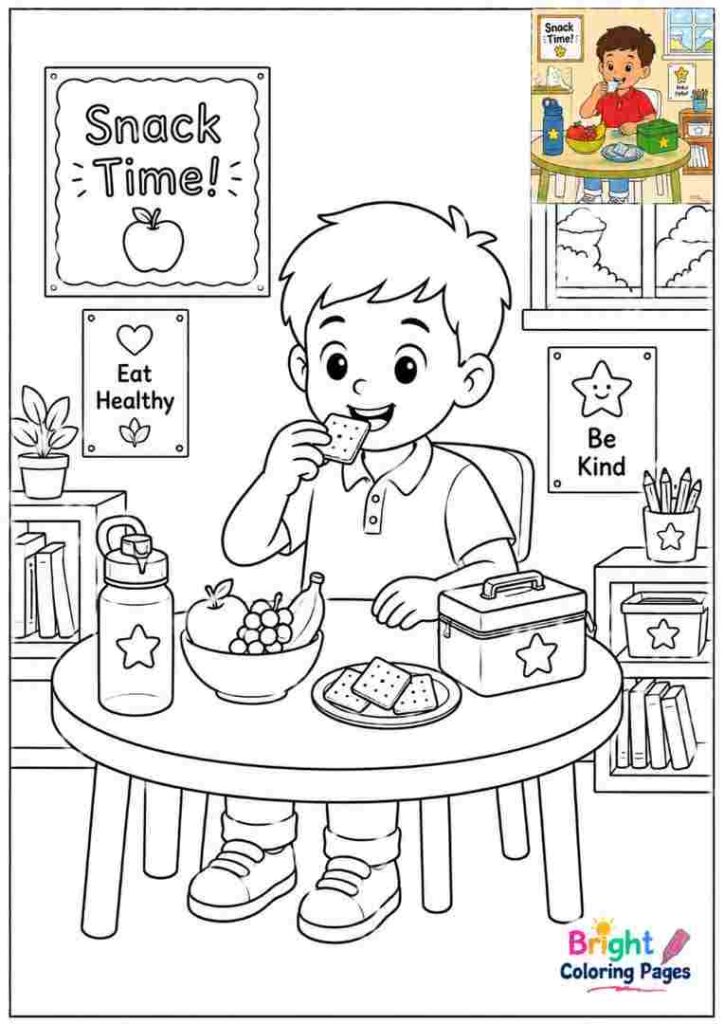 Snack Time Coloring Page