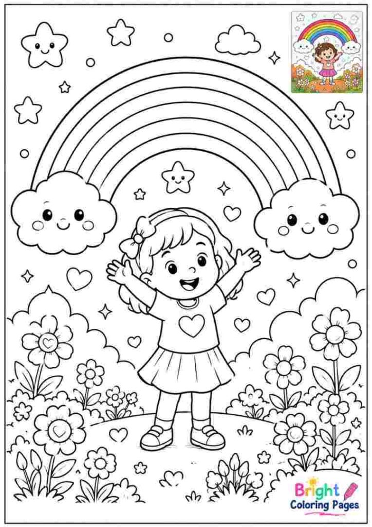 Rainbow Joy Coloring Page