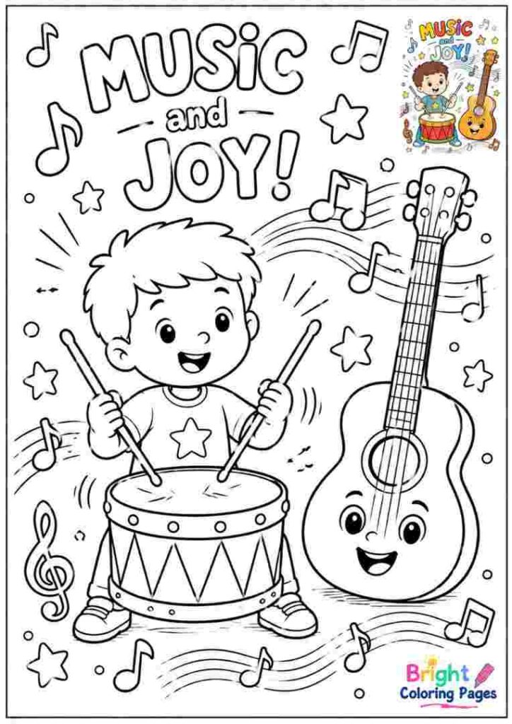 Music and Joy Coloring Page