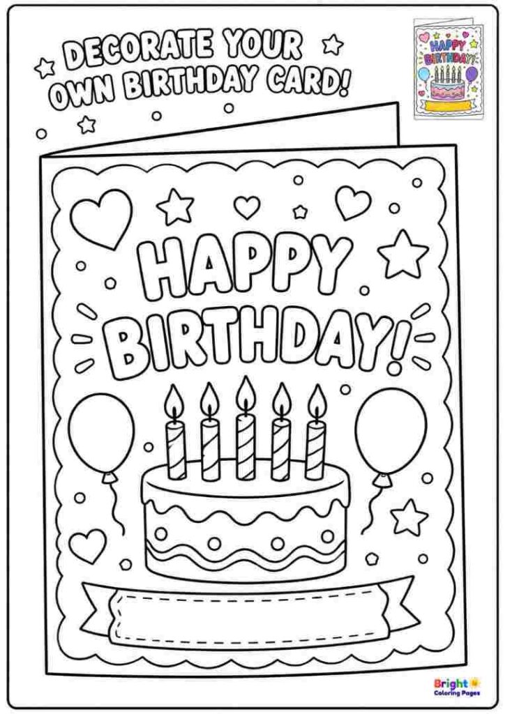 Decorate Your Own Birthday Card Page
