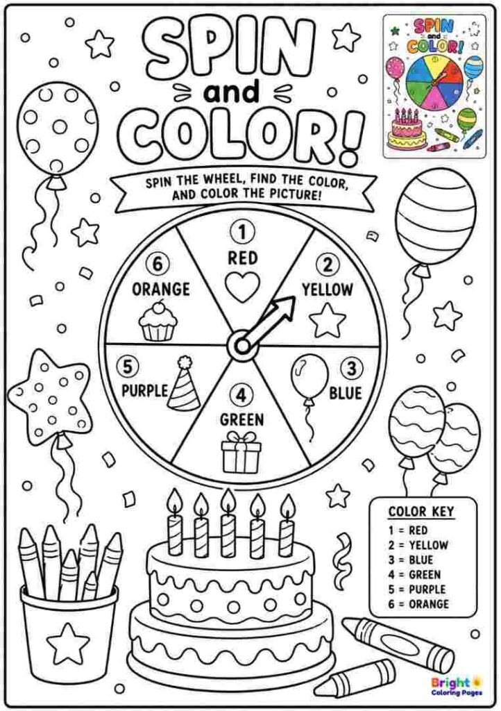 Spin and Color Birthday Page