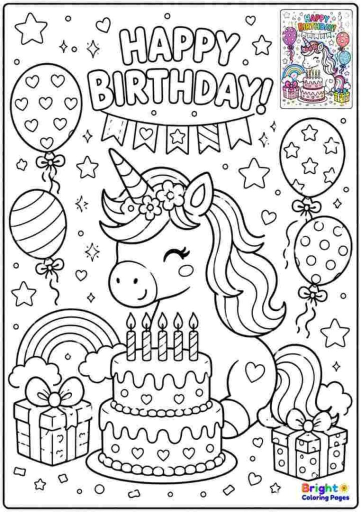 Unicorn Birthday Page