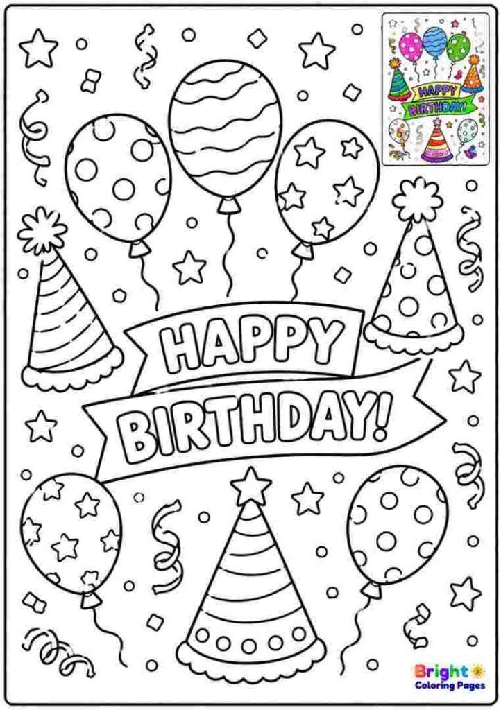 Party Hat and Balloon Page