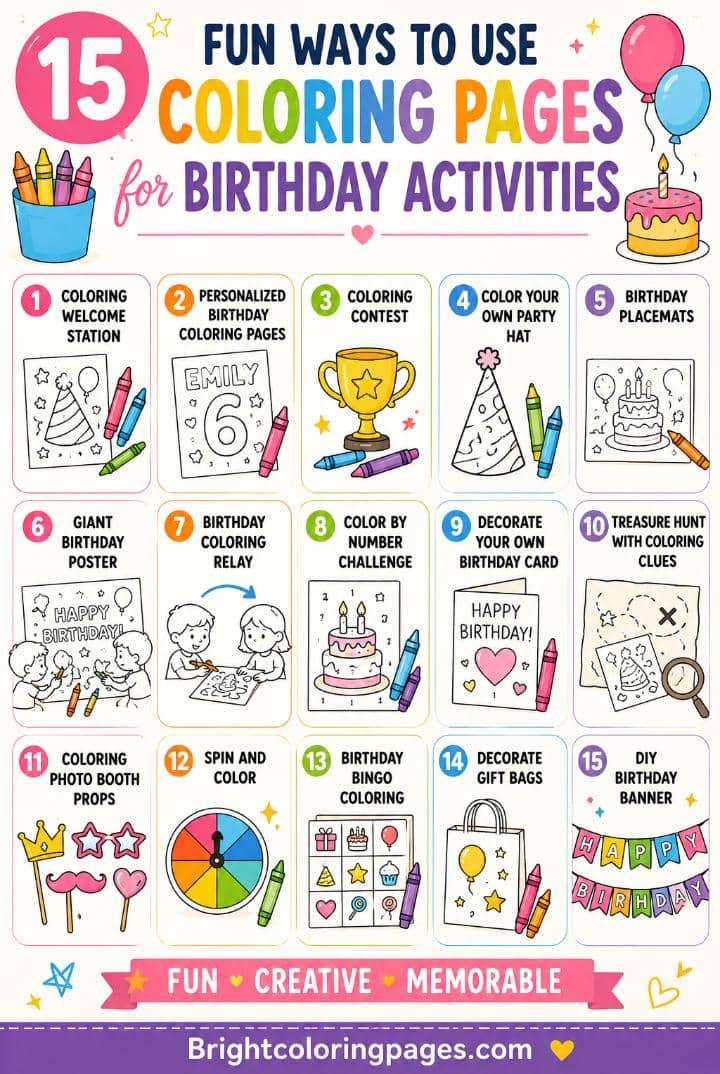 15 Birthday Coloring Activities That Keep Kids Happy, Busy, and Excited All Party Long