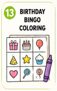 Birthday Bingo Coloring